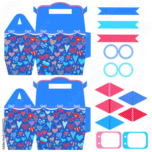 Gift box template  party set