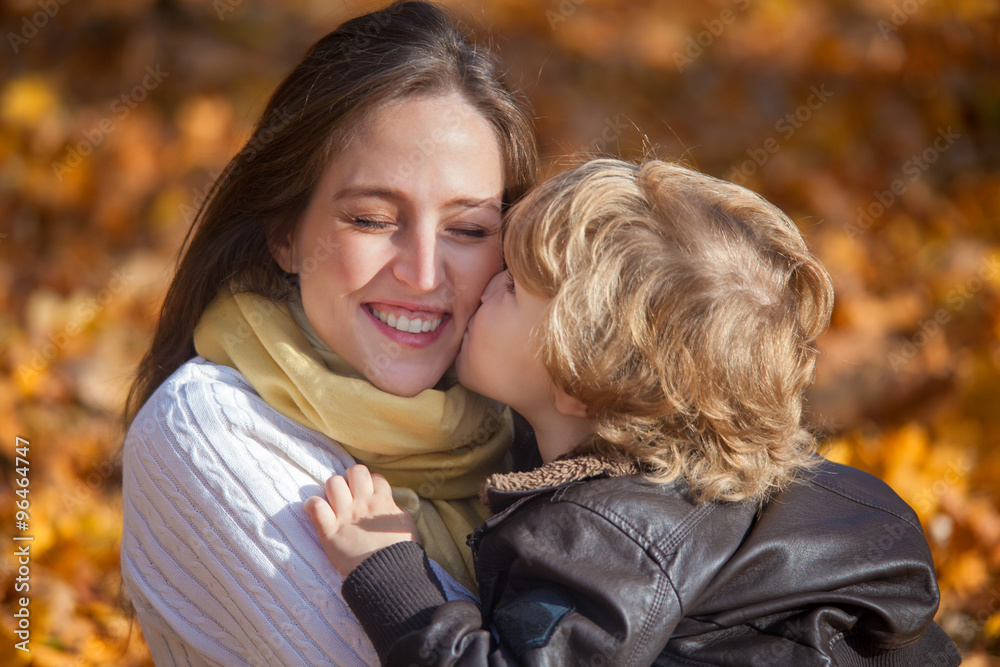 Affectionate mother and son. Affectionate mother and son.