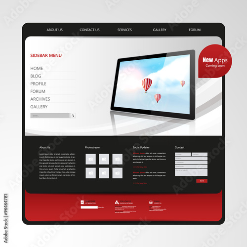 Modern Clean Business Website Template Design, Editable Vector Illustration.
