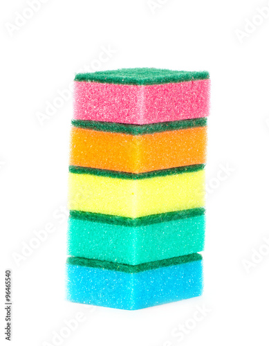 Image of colored sponges isolated