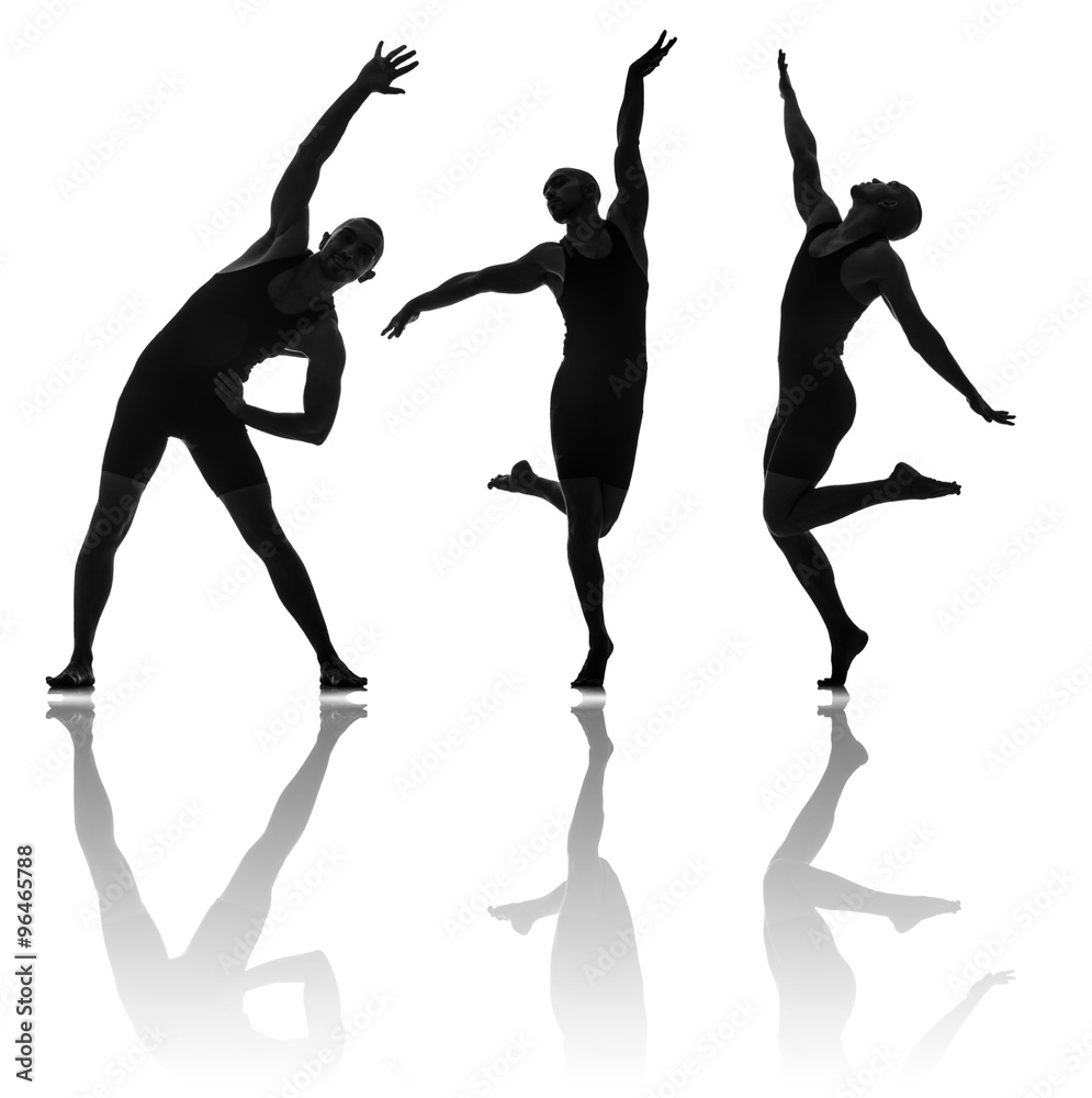 Fototapeta premium Silhouettes of dancers in dancing concept