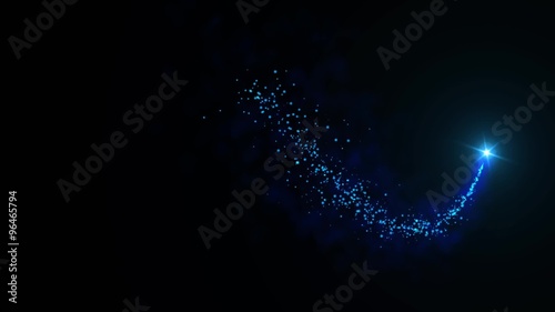 Looping abstract blue comet