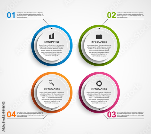Circle business options infographics template.