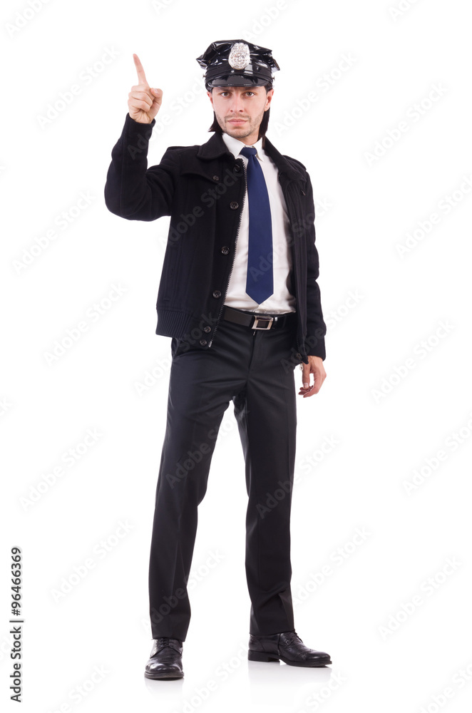 Police officer isolated on white Police officer isolated on white