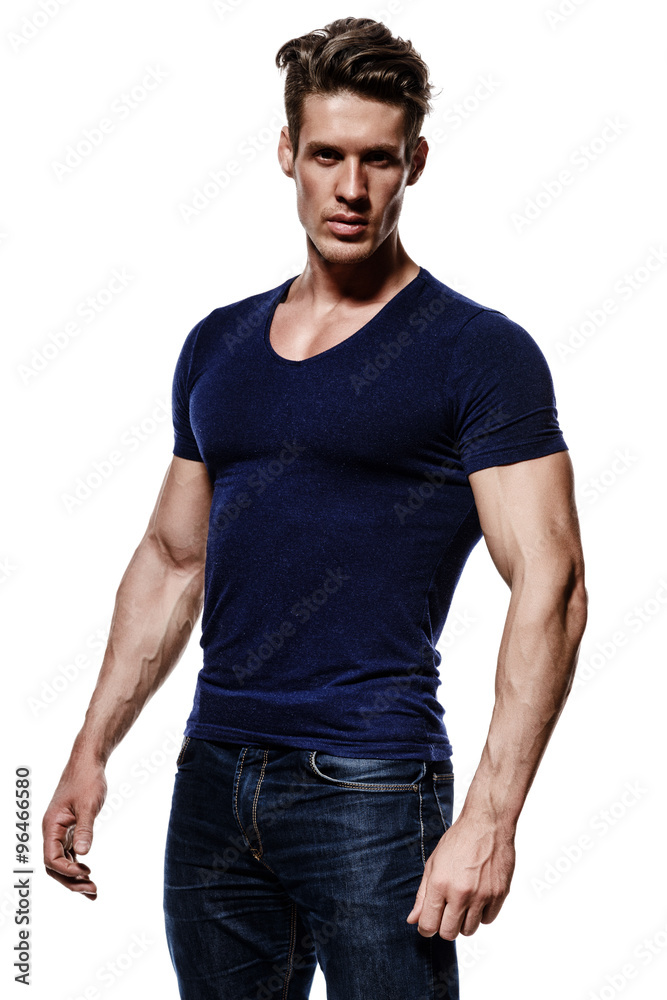 Fototapeta premium A young man with a beautiful physique