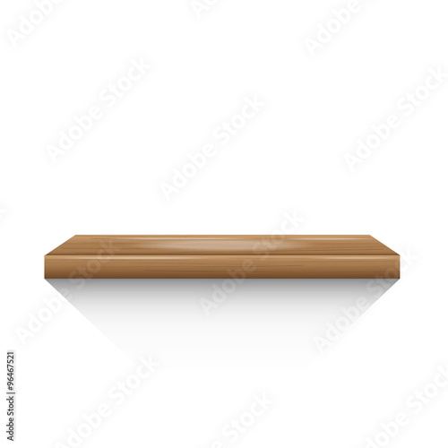 wood shelf on white background vector illustration eps10