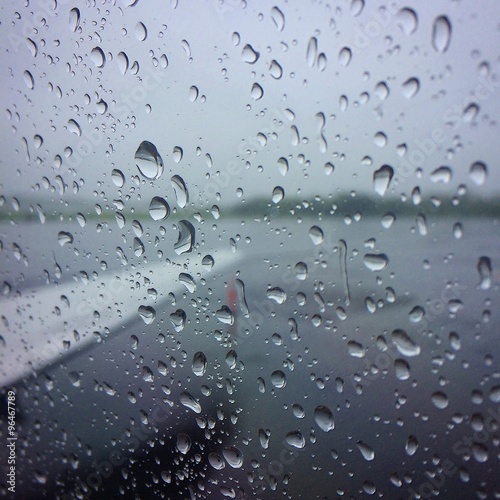 Raindrops on Airplane Window