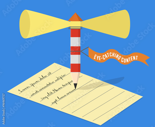 Writing engaging content vector illustration. Email marketing conceptual illustration. Search engine optimization techniques