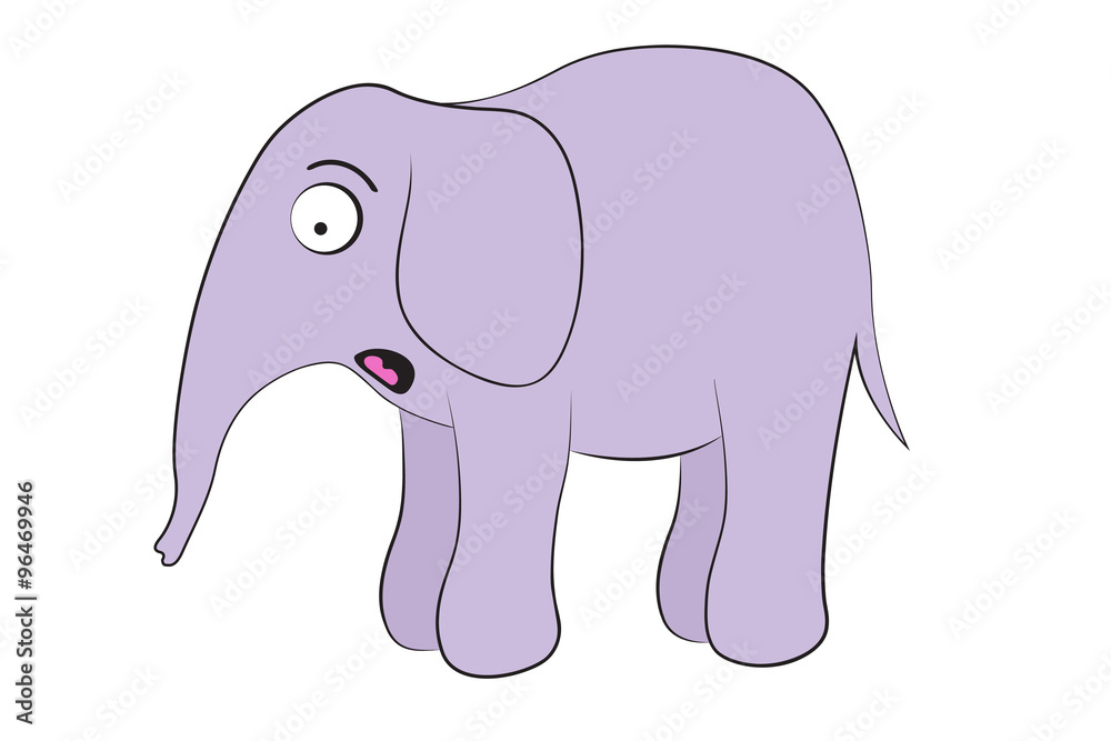 cute cartoon scary elephant animal vector