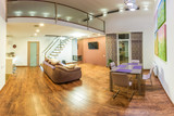 Fantastic contemporary livingroom home interior. Dining room. Hu