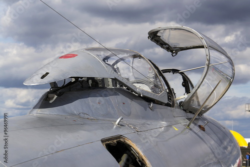 Canvas Print Detail of jet fighter aircraft Mikoyan-Gurevich MiG-15 cockpit developed for the