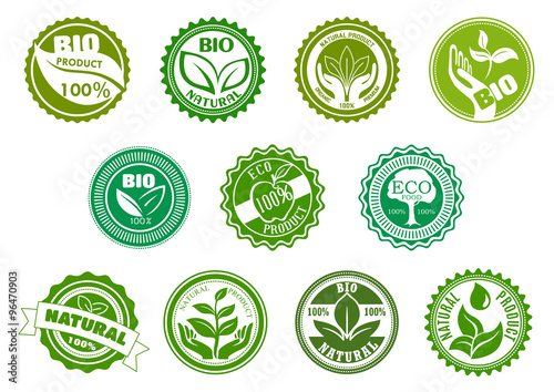 Bio, eco, organic and natural green labels