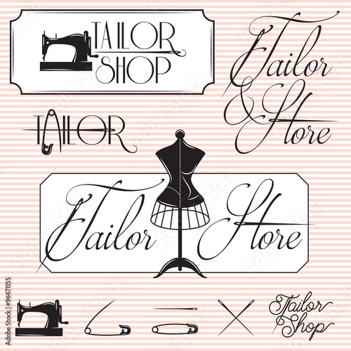 set of templates for promotional signage for tailor shop