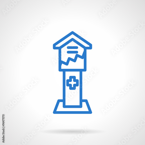 Blue simple line donation box vector icon
