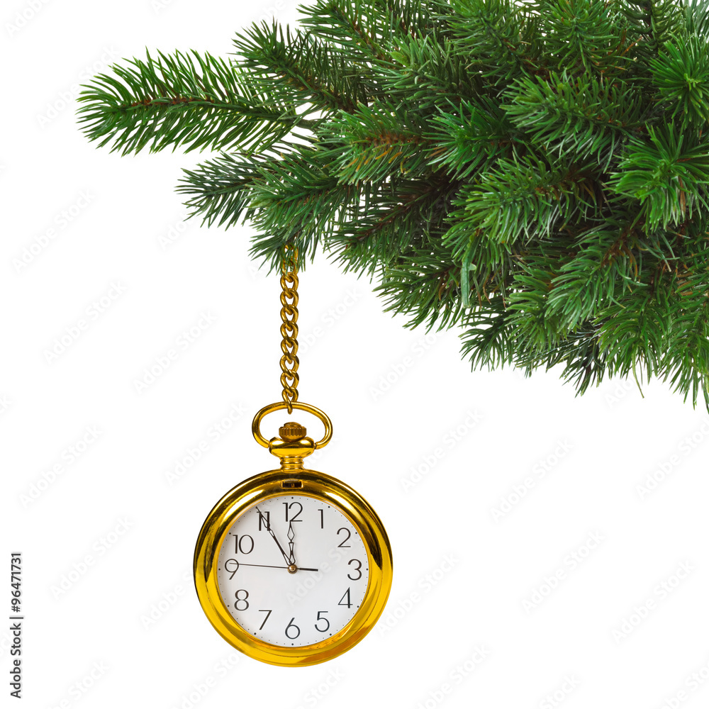 Christmas tree and clock Christmas tree and clock