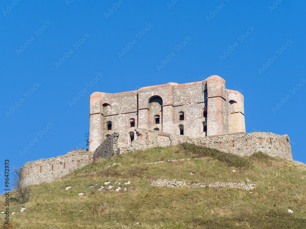 Forte Diamante old abandoned Castle at the top of a steep hill