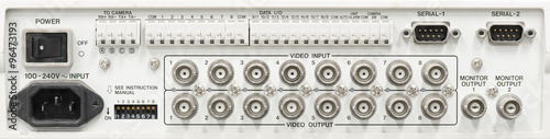 Φωτογραφία Video input and output plug connector.