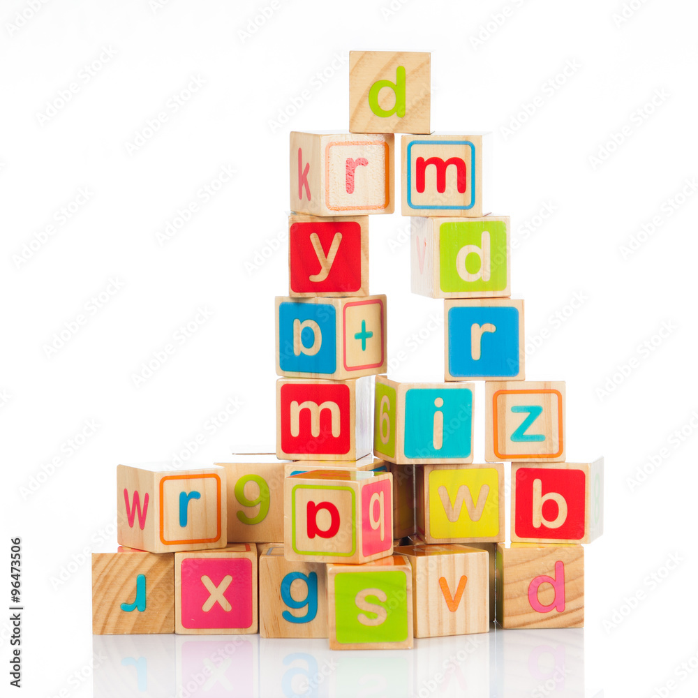 wooden toy cubes with letters. Wooden alphabet blocks. wooden toy cubes with letters. Wooden alphabet blocks.