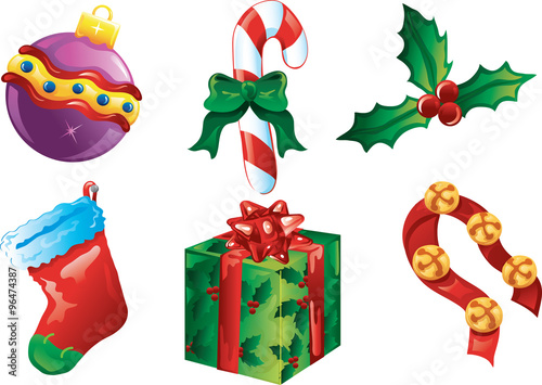 Colorful christmas icons
