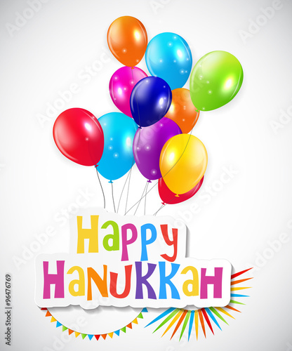 Happy Hanukkah  Jewish Holiday Background. Vector Illustration. 