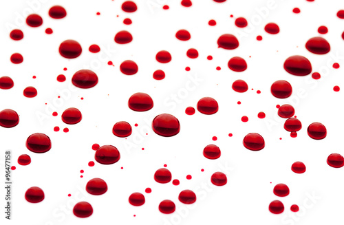 Halloween concept ,blood drops on a white background