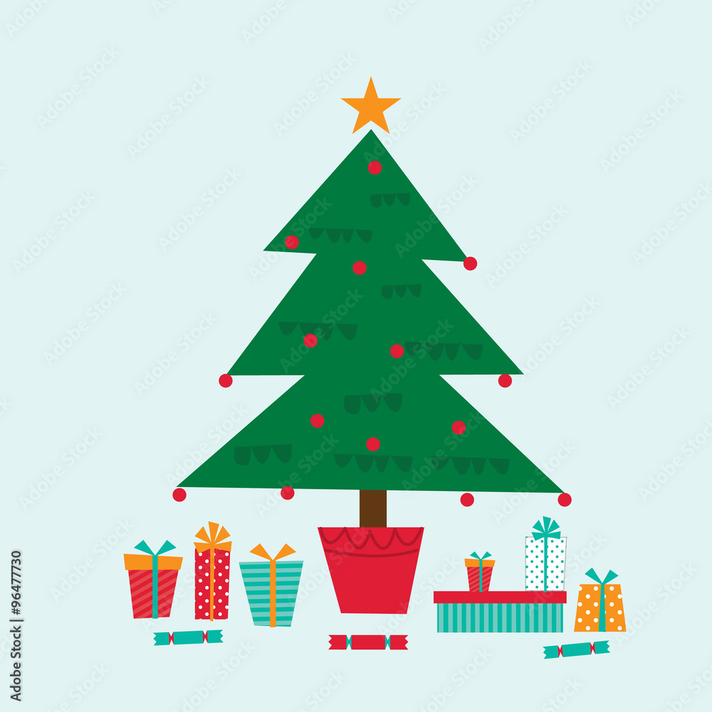 Christmas card with tree design vector illustration. EPS 10 & HI-RES JPG Included Christmas card with tree design vector illustration. EPS 10 & HI-RES JPG Included