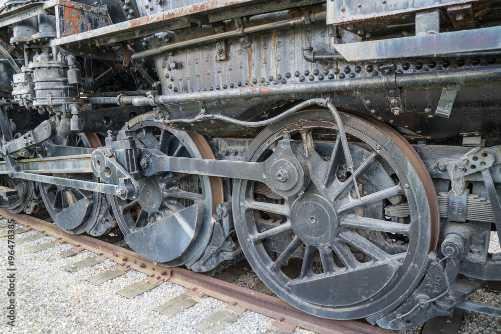 Old Rusty Railroad Locomotive Wheels