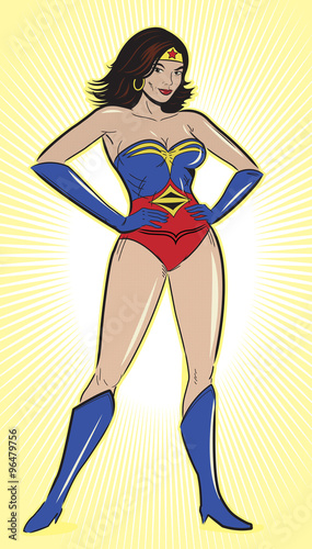 Vector illustration of a female super hero