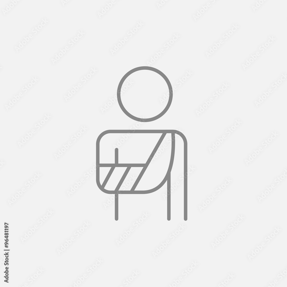 Injured man line icon. Injured man line icon.