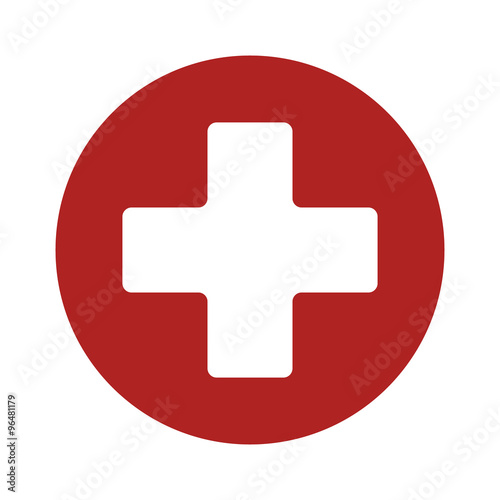 First aid medical sign flat icon for app and website photo