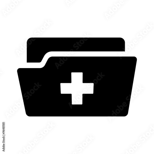Medical or health record folder icon for app and website