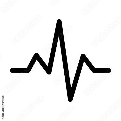 Heart monitor pulse line art icon for medical apps and websites photo