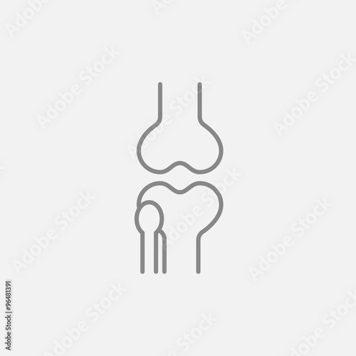 Knee joint line icon.