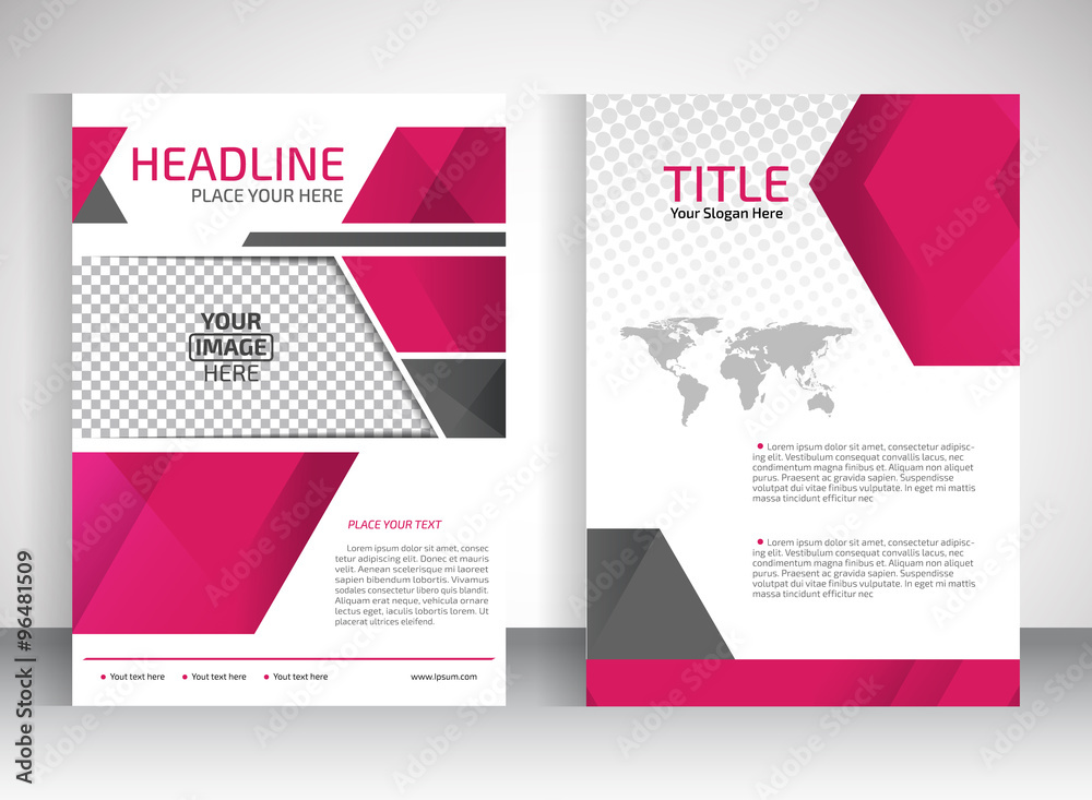 Brochure design a4 template place for pictures. Vector illustration. Business Brochure