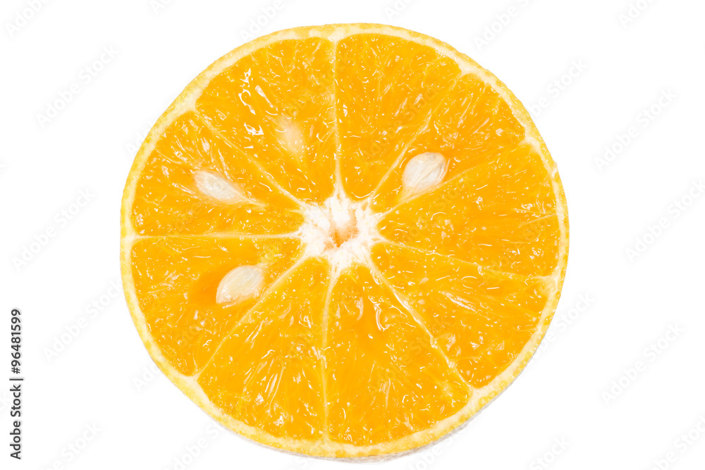 slices of orange isolated on white

