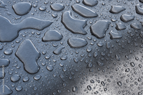 Water Drops on Curved Metal