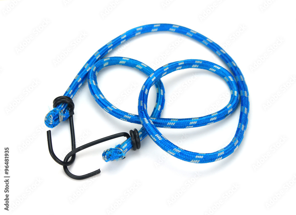 black hook with Elastic rope on the white background black hook with Elastic rope on the white background