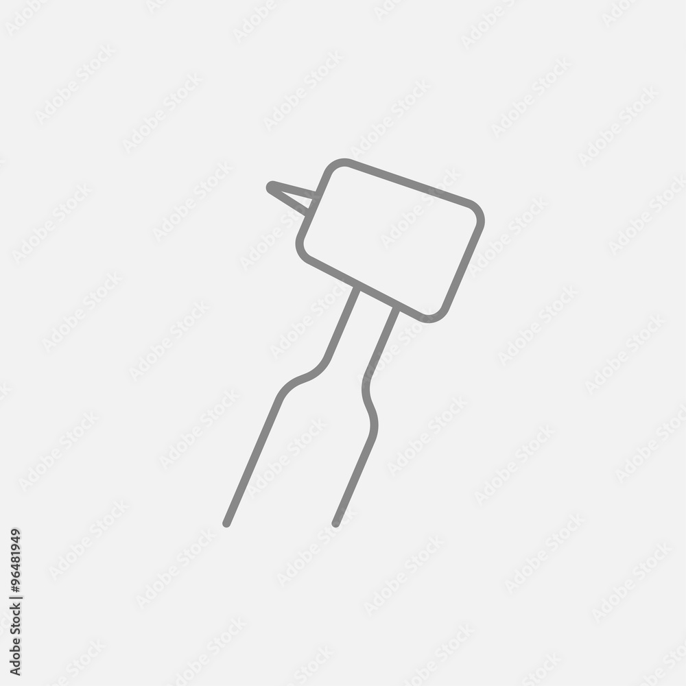 Dental drill line icon.