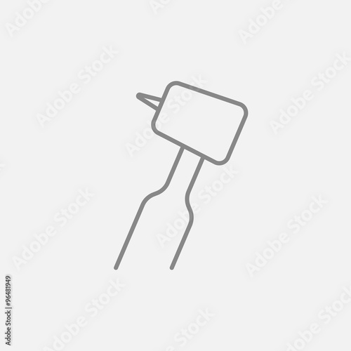 Dental drill line icon.