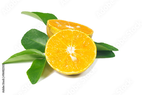 slices of orange isolated on white
