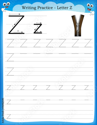 Writing practice letter Z
