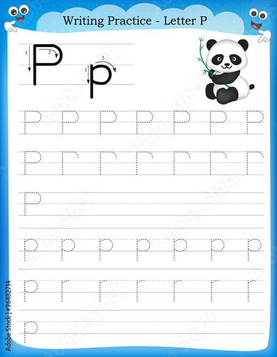 Writing practice letter P