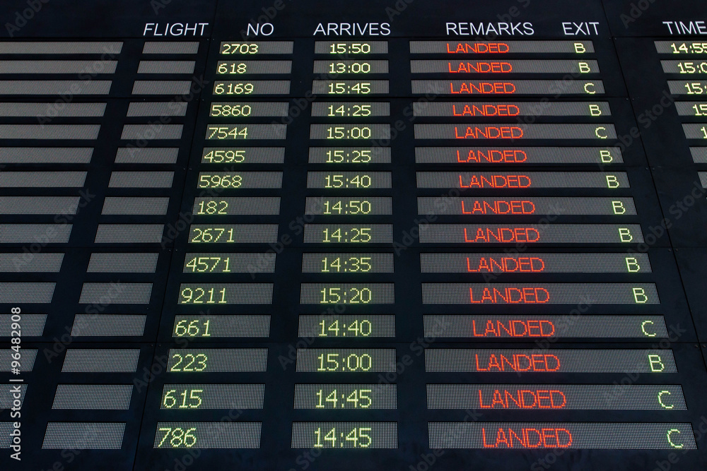 Fototapeta premium information on flight board