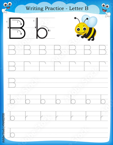 Writing practice letter B