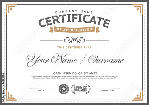 vintage certificate  template.