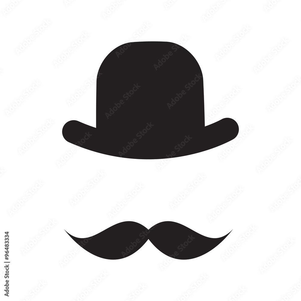Cute Handdrawn Glasses, Hat and a Mustache Vector Illustration Cute Handdrawn Glasses, Hat and a Mustache Vector Illustration
