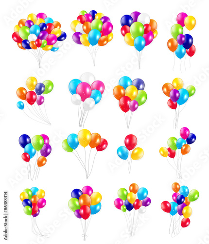 Set of Colored Balloons, Vector Illustration.