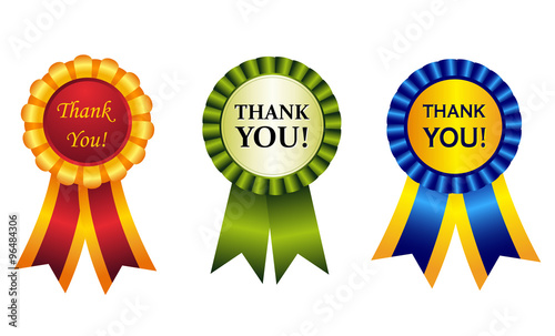 Thank you award ribbon rosette