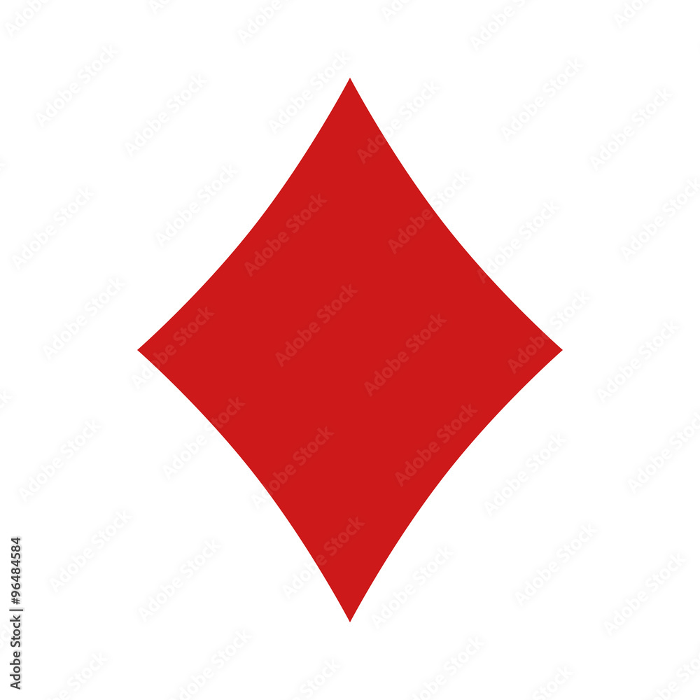 Fototapeta premium Playing card diamond suit flat icon for apps and websites