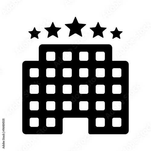 Five star luxury hotel flat icon for apps and websites